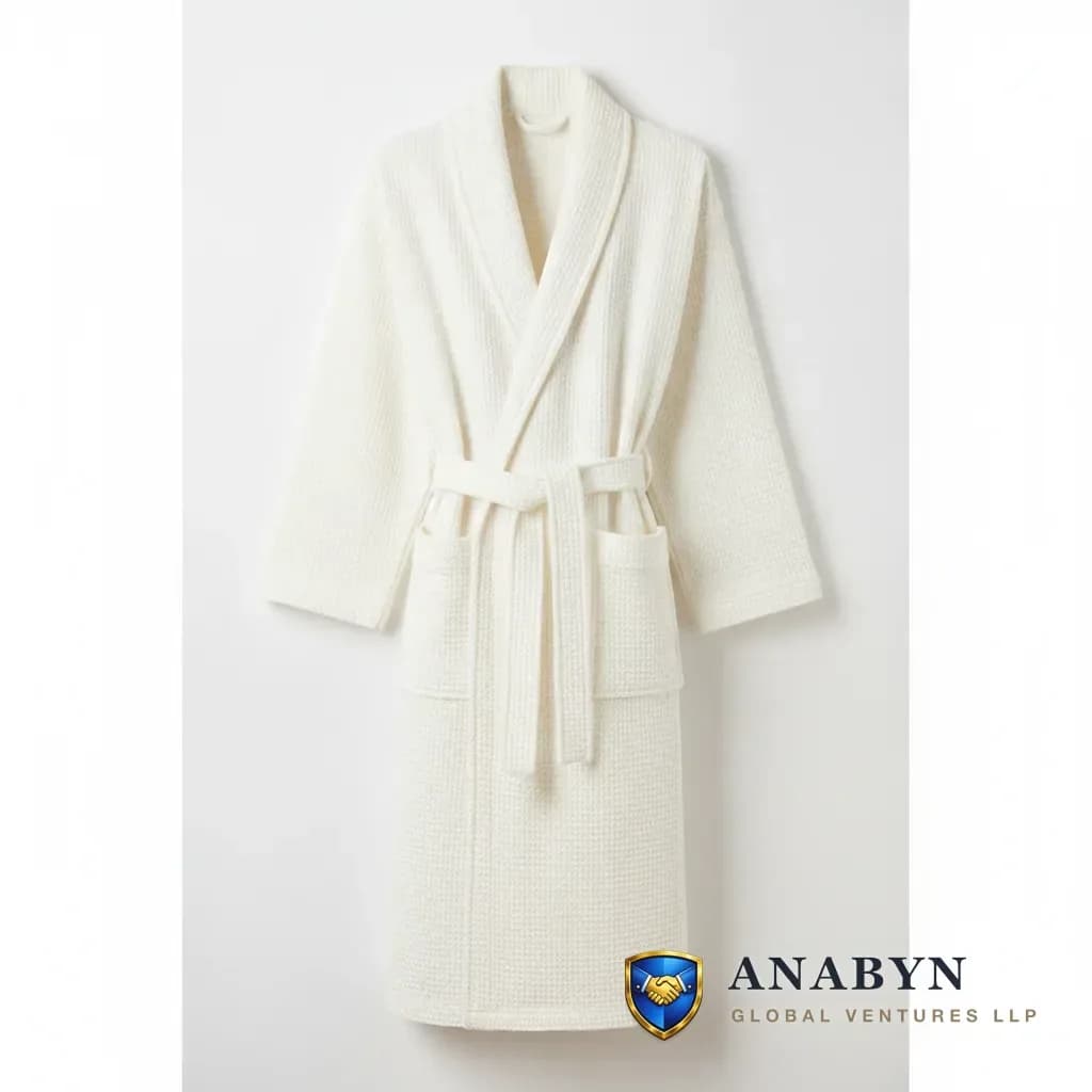 Waffle Weave Bathrobe - Spa & Wellness - premium cotton fabric export India