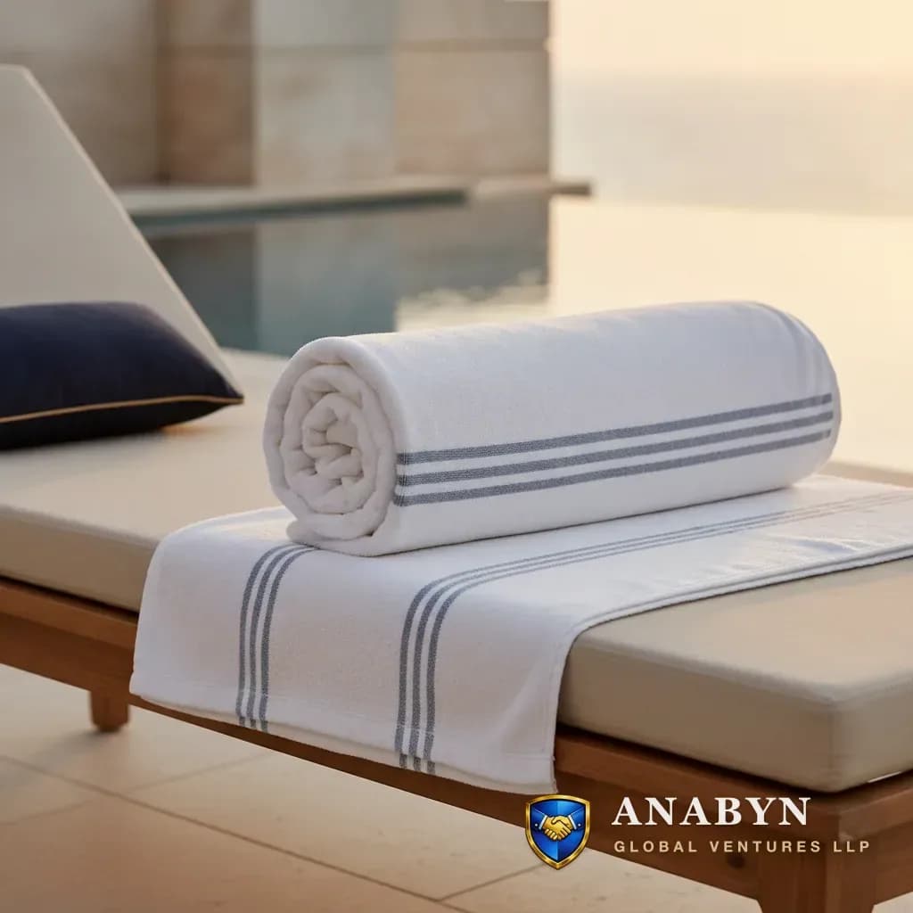 Bath Sheet / Large Bath Towel White Plain - 100×180 cm - premium cotton fabric export India