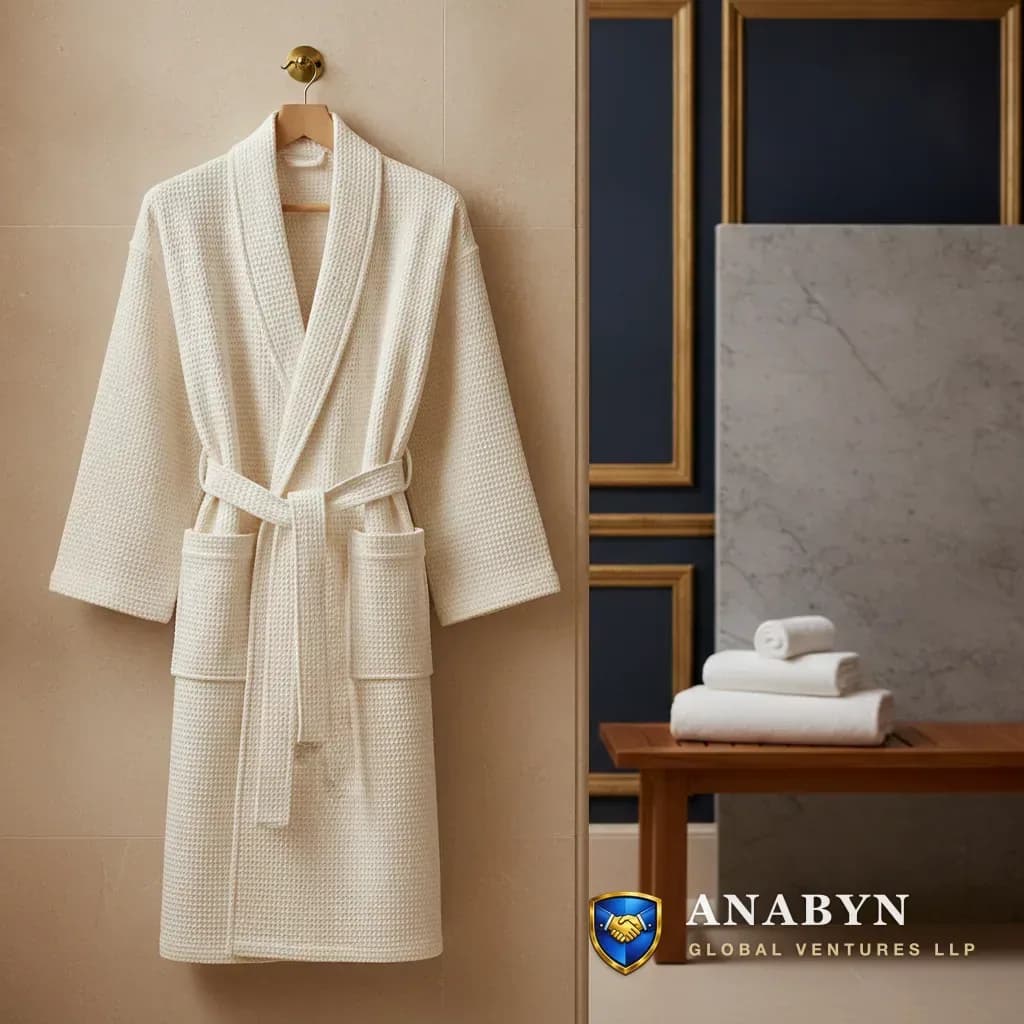 Anabyn waffle bathrobes supplied in bulk to hotels in Berlin, Germany